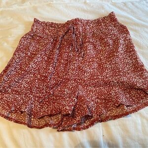 Red and White Patterned Shorts